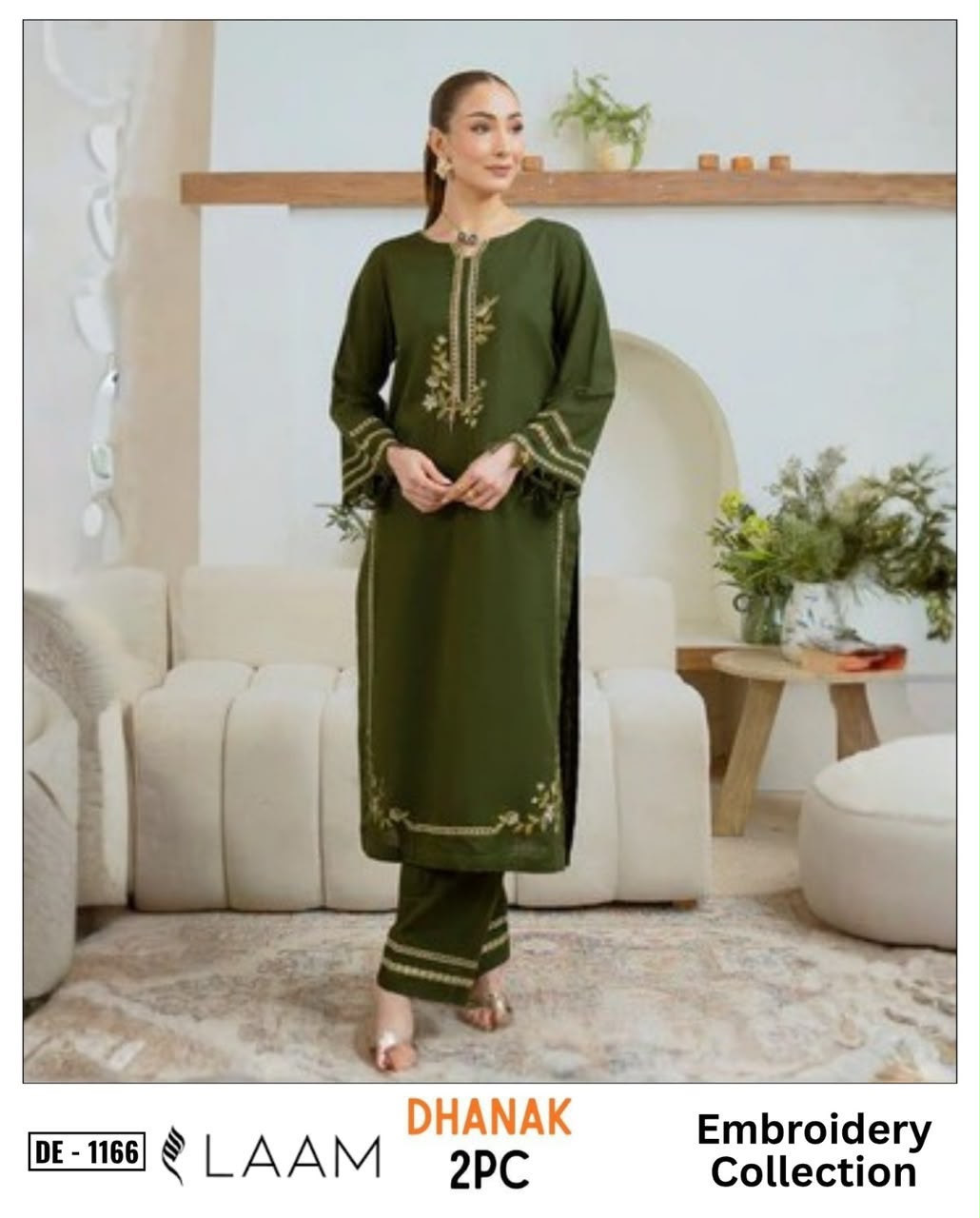 Dhanak embroidered luxury unstitched 2pc suit